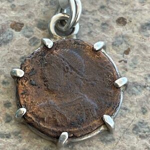 One of a kind 1800-2400 Croatia Coin 925 Sterling setting Pendant